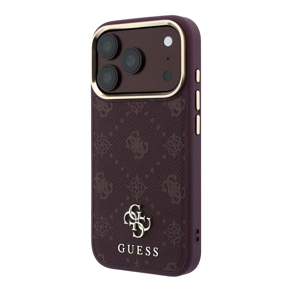Apple iPhone 18 Pro Kılıf Guess Orjinal Lisanslı M-safe Şarj Özellikli Klasik Yazı ve 4G Logolu PU Deri Peony Kapak - 1