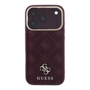 Apple iPhone 18 Pro Kılıf Guess Orjinal Lisanslı M-safe Şarj Özellikli Klasik Yazı ve 4G Logolu PU Deri Peony Kapak - 2
