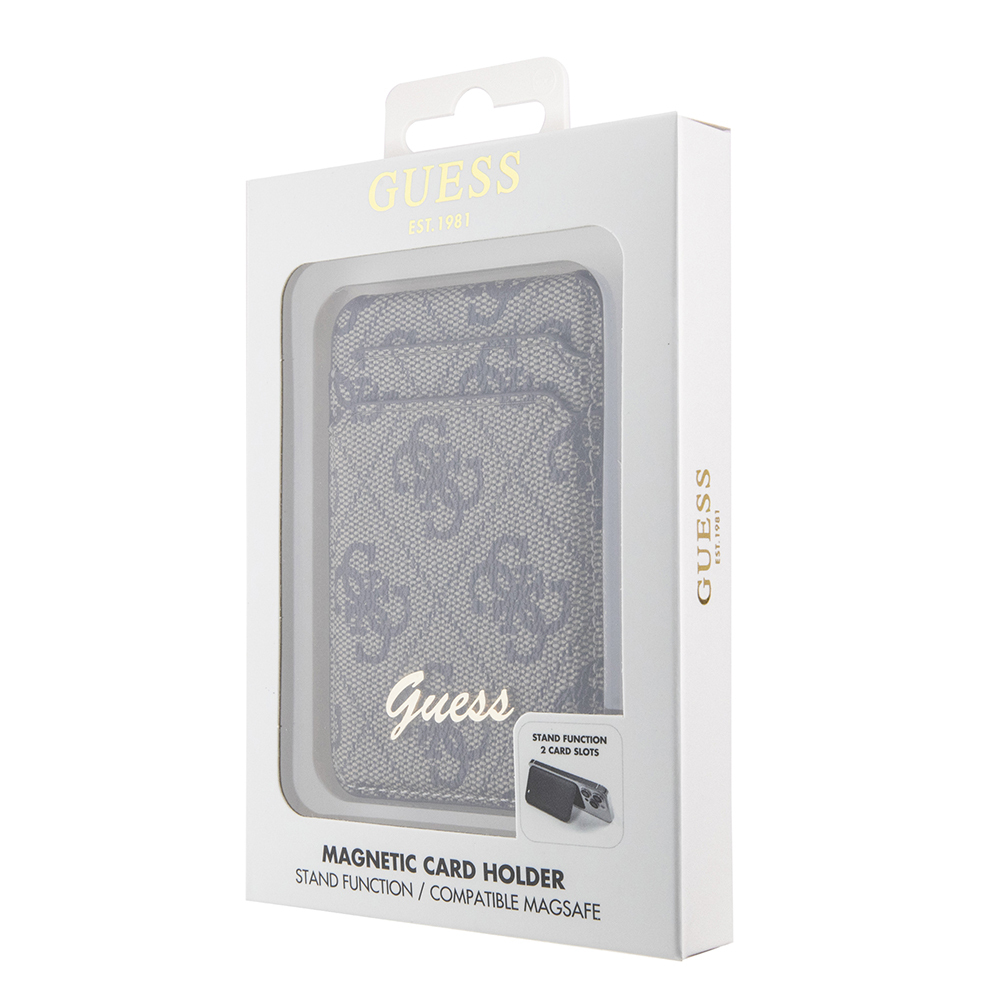 Guess Orjinal Lisanslı 4G Desenli Metal Script Logolu Magnetik Kartlık - 4