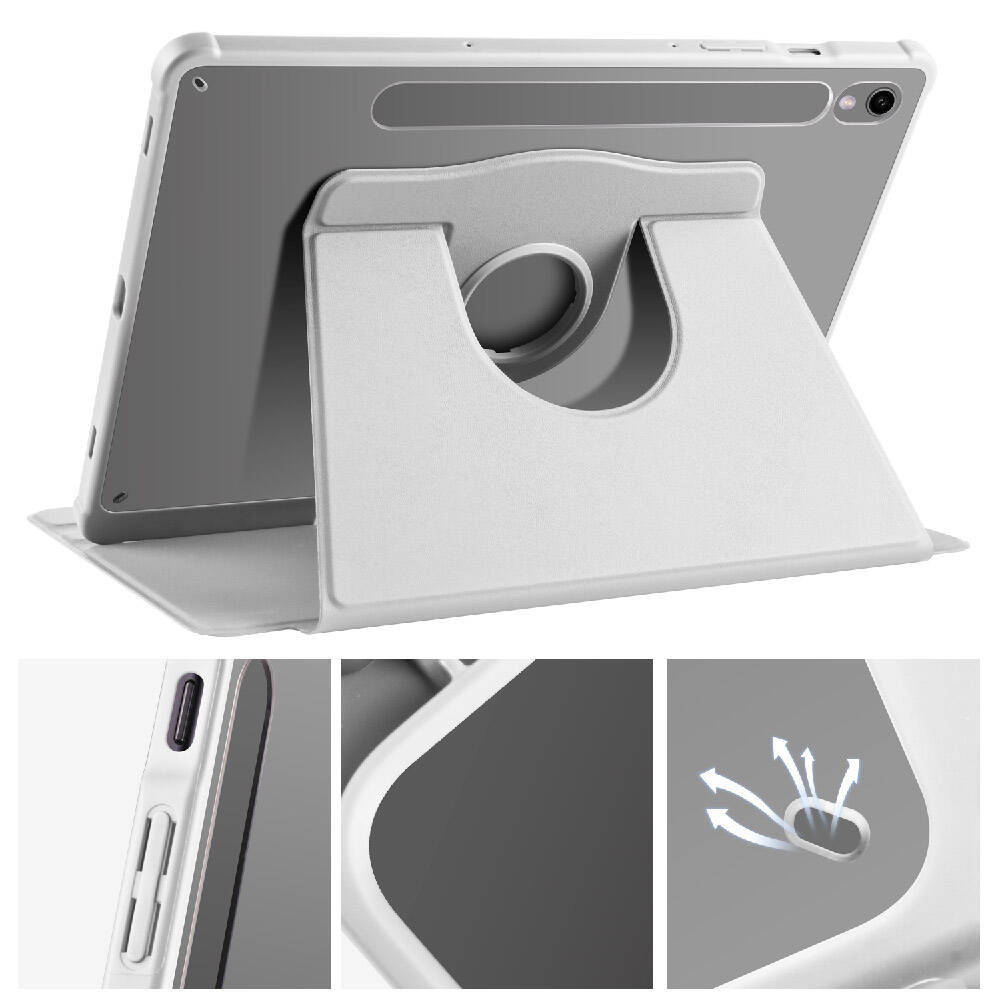 Samsung Galaxy Tab S9 Uyumlu Kılıf Zore Termik Kalem Bölmeli Dönebilen Standlı Kılıf - 29