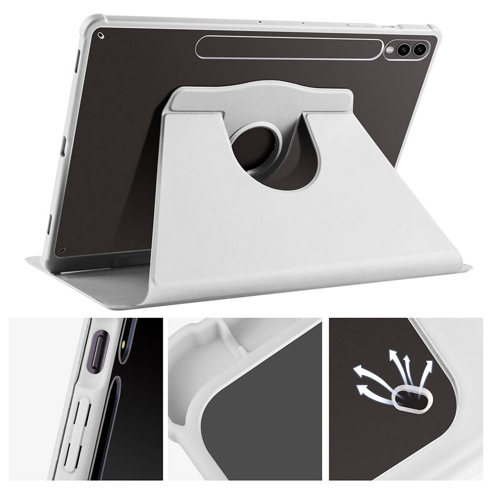 Samsung Galaxy Tab S9 Plus Uyumlu Kılıf Zore Termik Kalem Bölmeli Dönebilen Standlı Kılıf - 27