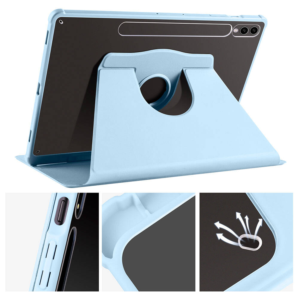 Samsung Galaxy Tab S9 Plus Uyumlu Kılıf Zore Termik Kalem Bölmeli Dönebilen Standlı Kılıf - 28