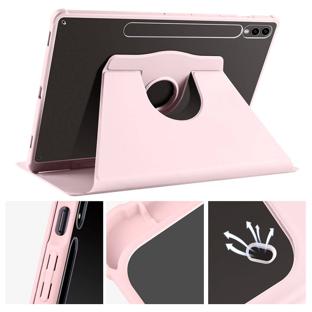 Samsung Galaxy Tab S9 Plus Uyumlu Kılıf Zore Termik Kalem Bölmeli Dönebilen Standlı Kılıf - 30