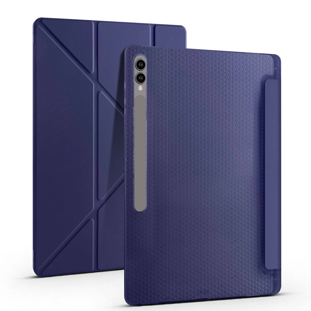 Samsung Galaxy Tab S9 Ultra SM-X910 Uyumlu Kılıf Zore Tri Folding Kalem Bölmeli Standlı Kılıf - 1