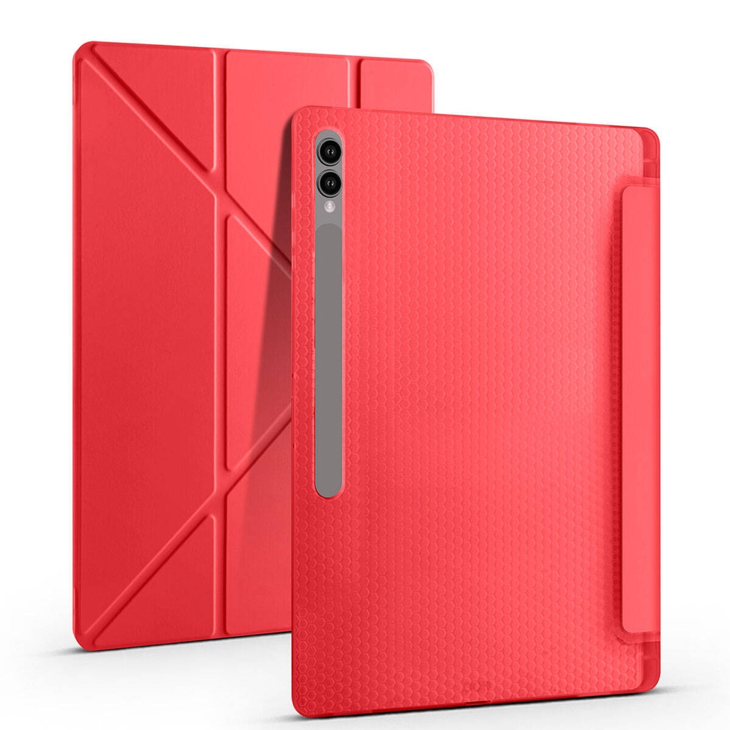 Samsung Galaxy Tab S9 Ultra SM-X910 Uyumlu Kılıf Zore Tri Folding Kalem Bölmeli Standlı Kılıf - 4