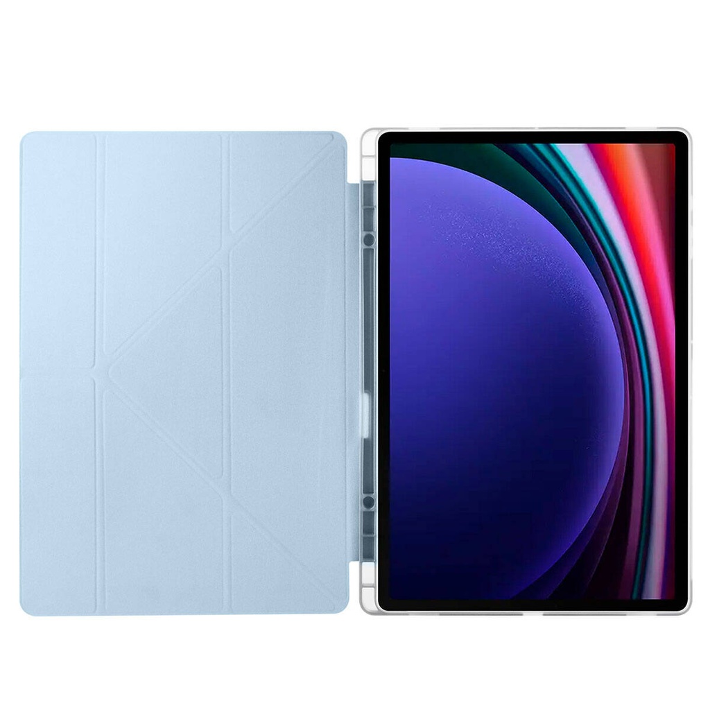 Samsung Galaxy Tab S9 Ultra SM-X910 Uyumlu Kılıf Zore Tri Folding Kalem Bölmeli Standlı Kılıf - 9