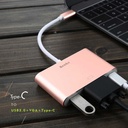 Benks U20 Type-C to 3 in 1 Adaptör (Usb 3.0+VGA+Type-C) - 1