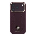 Apple iPhone 18 Pro Max Kılıf Guess Orjinal Lisanslı M-safe Şarj Özellikli Şeritli Peony 4G ve Yazı Logolu Kapak - 3