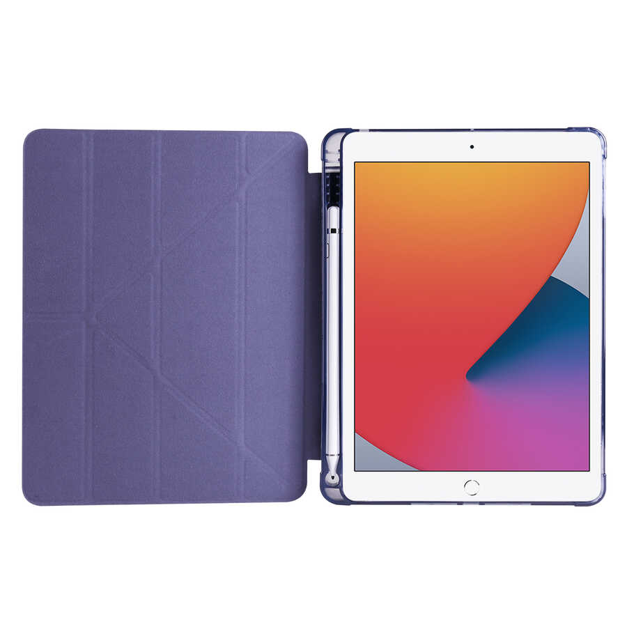 Apple iPad 9.7 2018 Uyumlu (6.Nesil) Kılıf Zore Tri Folding Kalem Bölmeli Standlı Kılıf - 2