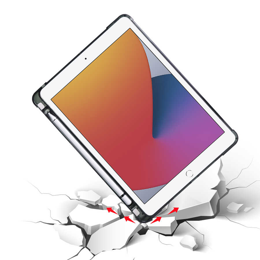 Apple iPad 9.7 2018 Uyumlu (6.Nesil) Kılıf Zore Tri Folding Kalem Bölmeli Standlı Kılıf - 3