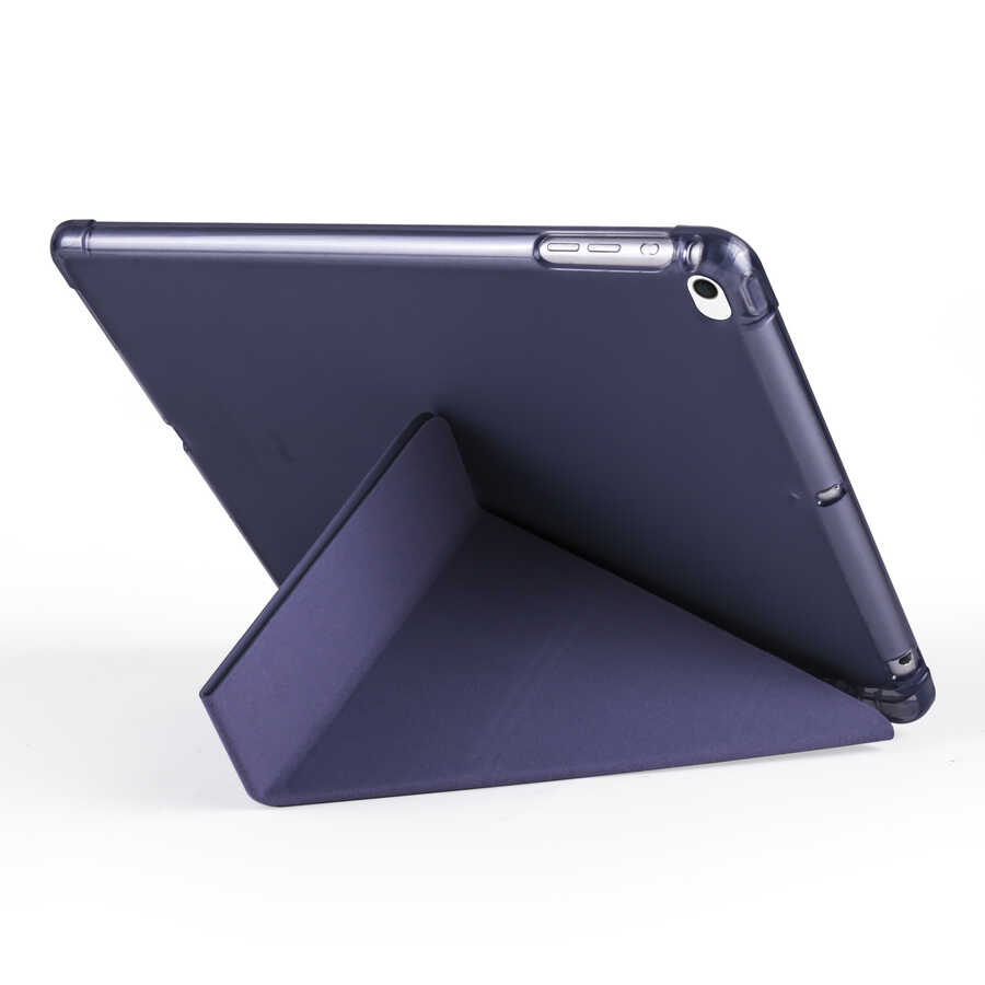 Apple iPad 9.7 2018 Uyumlu (6.Nesil) Kılıf Zore Tri Folding Kalem Bölmeli Standlı Kılıf - 4