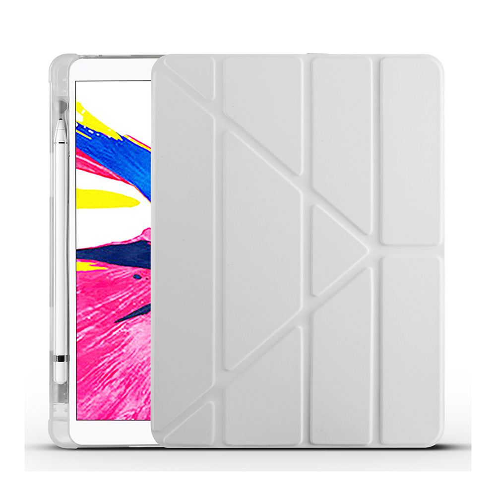Apple iPad 10.2 (8.Nesil) Uyumlu Kılıf Zore Tri Folding Kalem Bölmeli Standlı Kılıf - 4