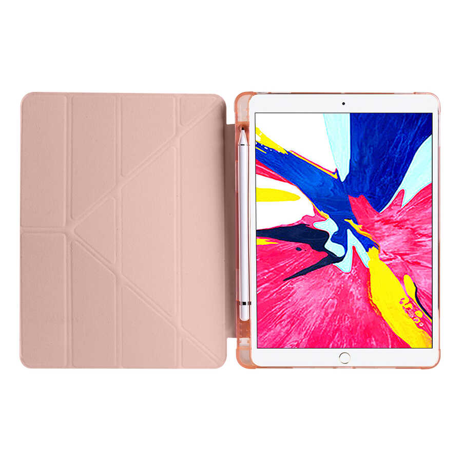 Apple iPad Pro 10.5 (7.Nesil) Uyumlu Kılıf Zore Tri Folding Kalem Bölmeli Standlı Kılıf - 5