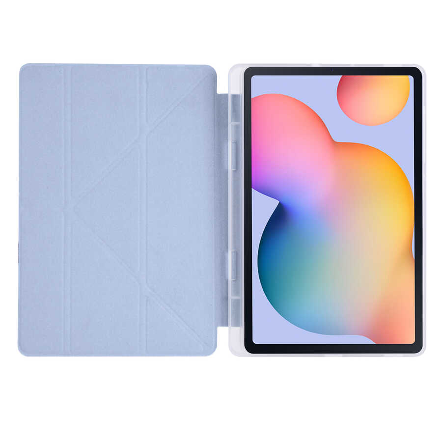 Samsung Galaxy Tab S6 Lite P610 Uyumlu Kılıf Zore Tri Folding Kalem Bölmeli Standlı Kılıf - 2