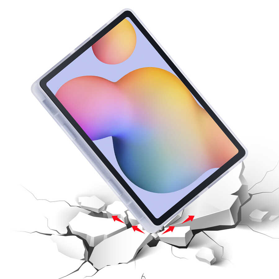Samsung Galaxy Tab S6 Lite P610 Uyumlu Kılıf Zore Tri Folding Kalem Bölmeli Standlı Kılıf - 3
