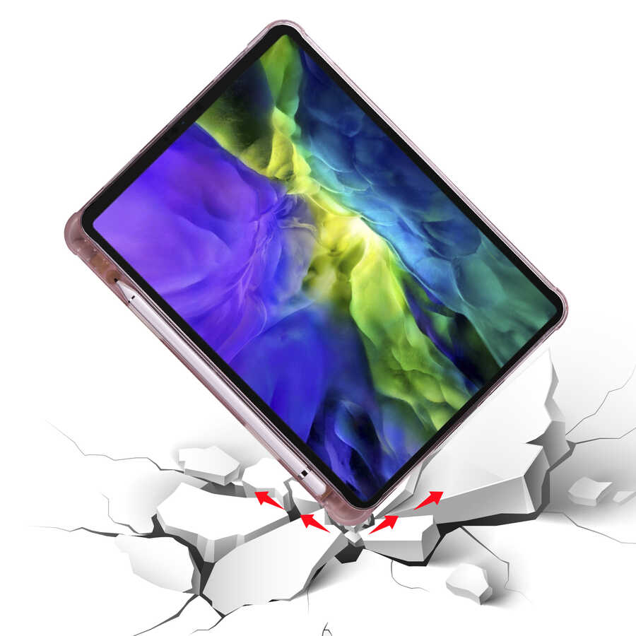 Apple iPad Air 10.9 2020 (4.Nesil) Uyumlu Kılıf Zore Tri Folding Kalem Bölmeli Standlı Kılıf - 2