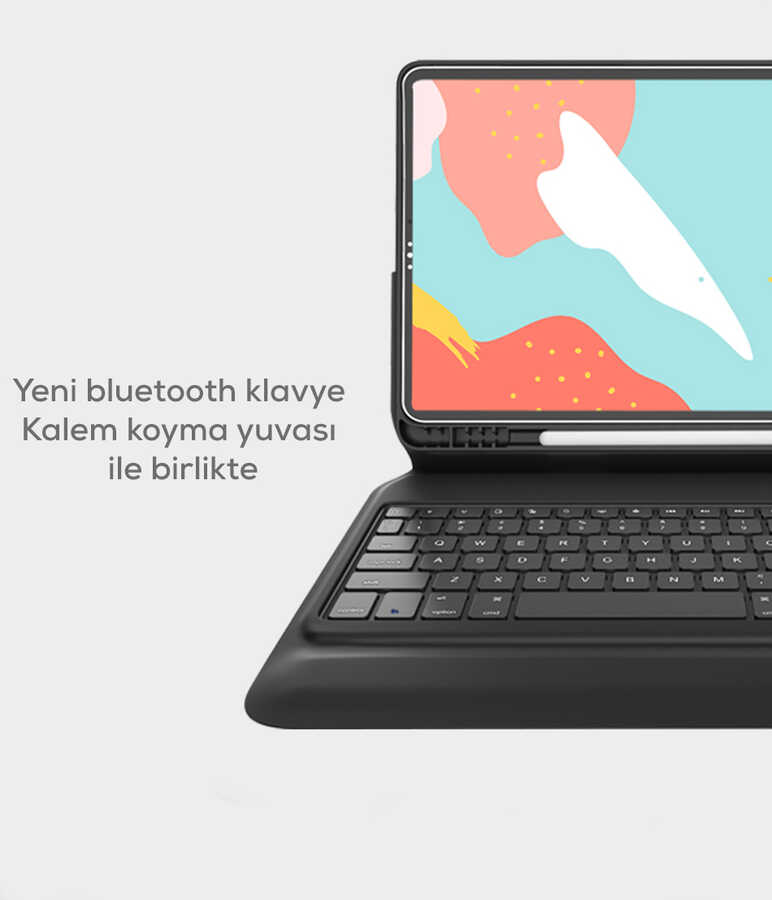 Apple iPad Pro 11 2020 (2.Nesil) Uyumlu Wiwu Keyboard Folio Kablosuz Klavyeli Kılıf - 1