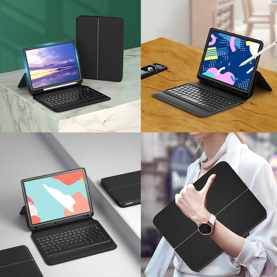 Apple iPad Pro 11 2020 (2.Nesil) Uyumlu Wiwu Keyboard Folio Kablosuz Klavyeli Kılıf - 3