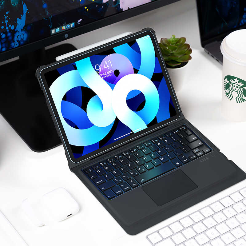 Apple iPad Pro 10.5 (7.Nesil) Uyumlu Benks Multifunctional Kablosuz Klavyeli Kılıf - 3