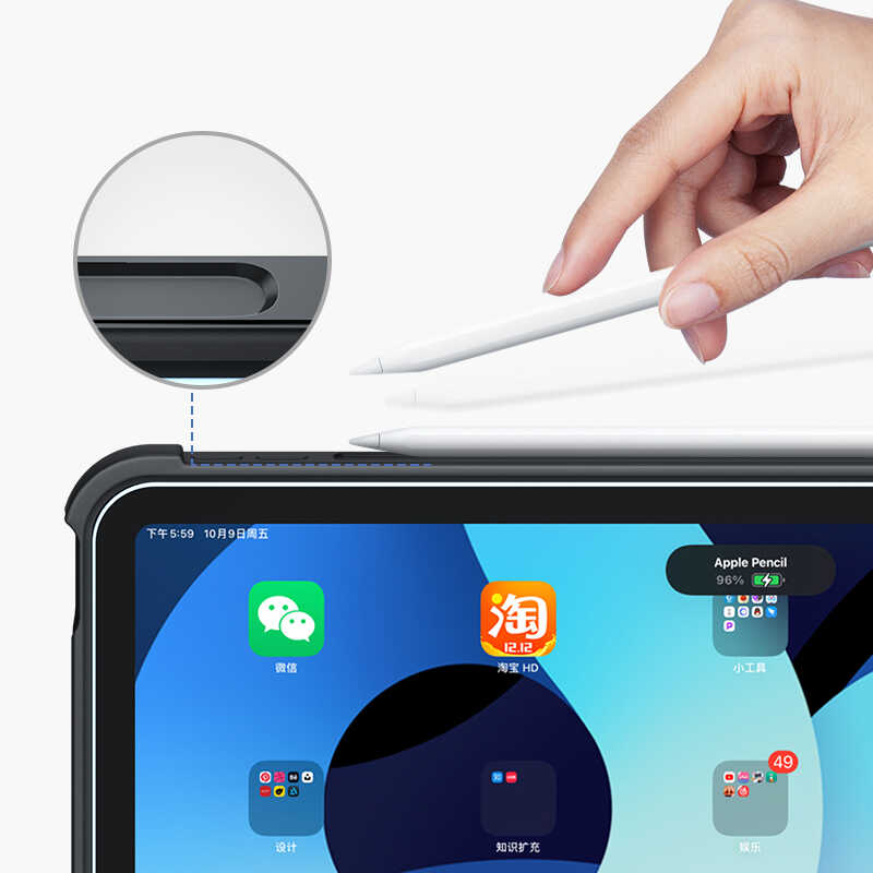 Apple iPad Pro 10.5 (7.Nesil) Uyumlu Benks Multifunctional Kablosuz Klavyeli Kılıf - 6