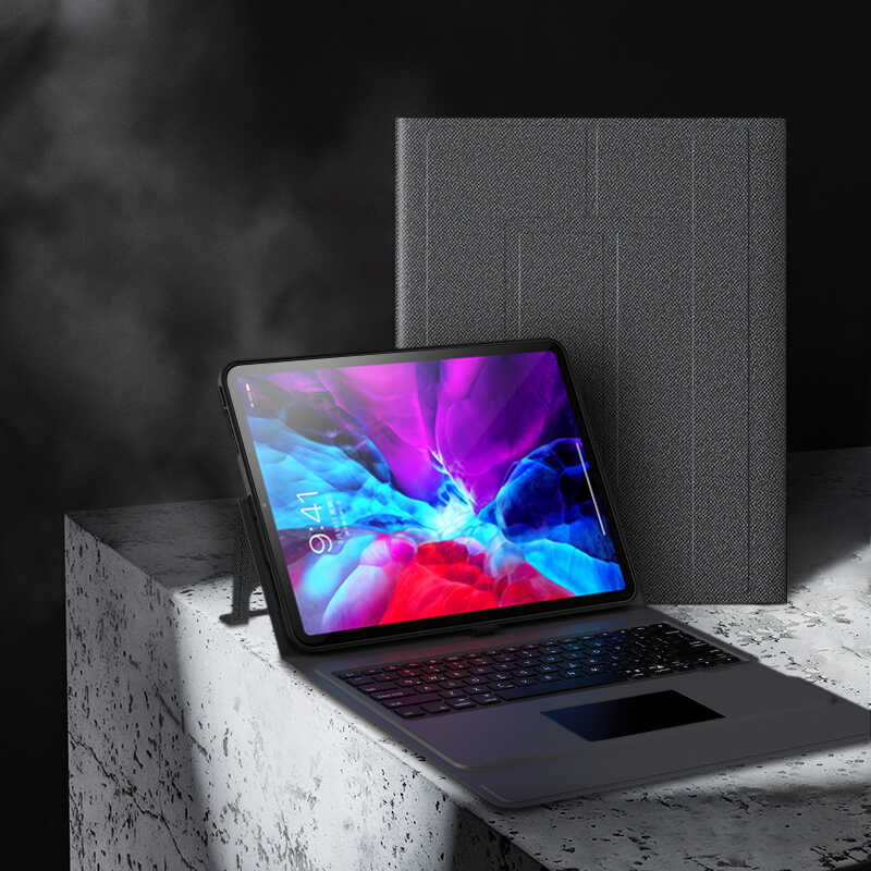 Apple iPad Pro 12.9 2020 (4.Nesil) Uyumlu Benks Multifunctional Kablosuz Klavyeli Kılıf - 3