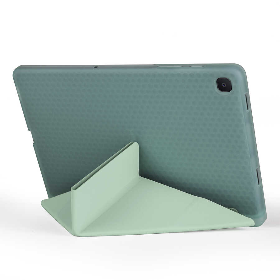 Samsung Galaxy Tab A7 10.4 T500 2020 Uyumlu Kılıf Zore Tri Folding Kalem Bölmeli Standlı Kılıf - 5