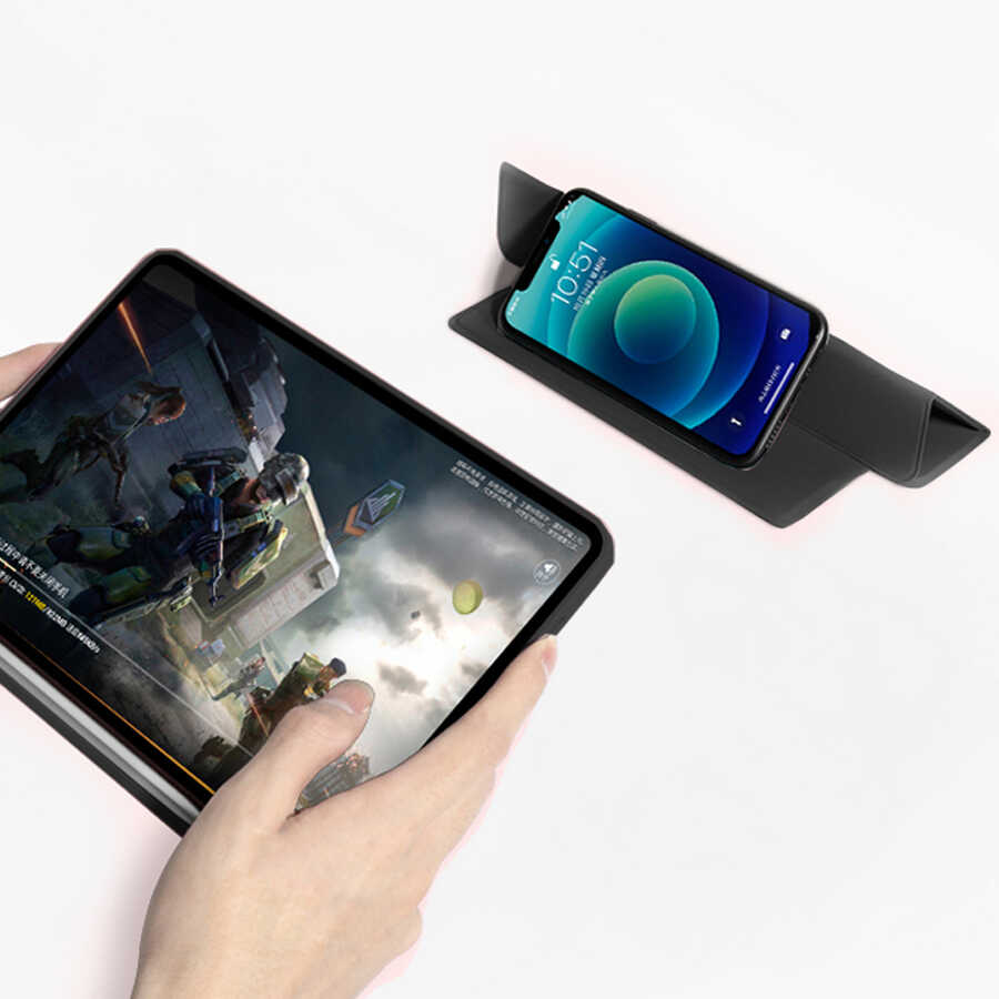 Apple iPad 10.2 2021 (9.Nesil) Uyumlu Kılıf Zore Nort Arkası Şeffaf Standlı Kılıf - 7