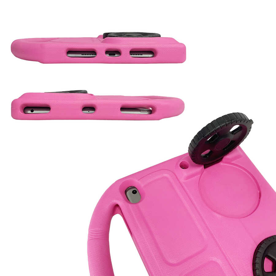 Apple iPad 10.2 (8.Nesil) Uyumlu Zore Wheel Car Tekerlek Standlı Tablet Eva Silikon Kılıf - 2
