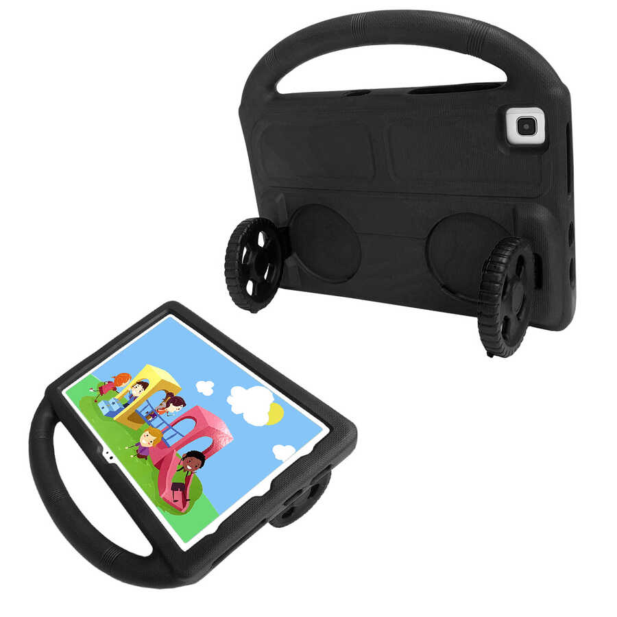 Samsung Galaxy T720 Tab S5E Uyumlu Zore Wheel Car Tekerlek Standlı Tablet Eva Silikon Kılıf - 2