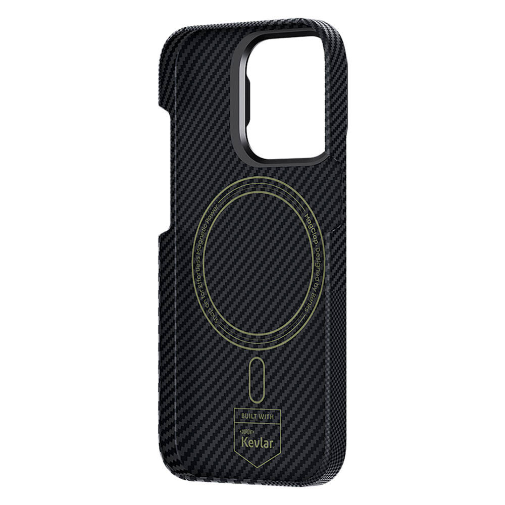 Apple iPhone 14 Pro Max Uyumlu Magsafe Şarj Özellikli Karbon Fiber Benks Montage ArmorAir Kevlar Kapak - 5