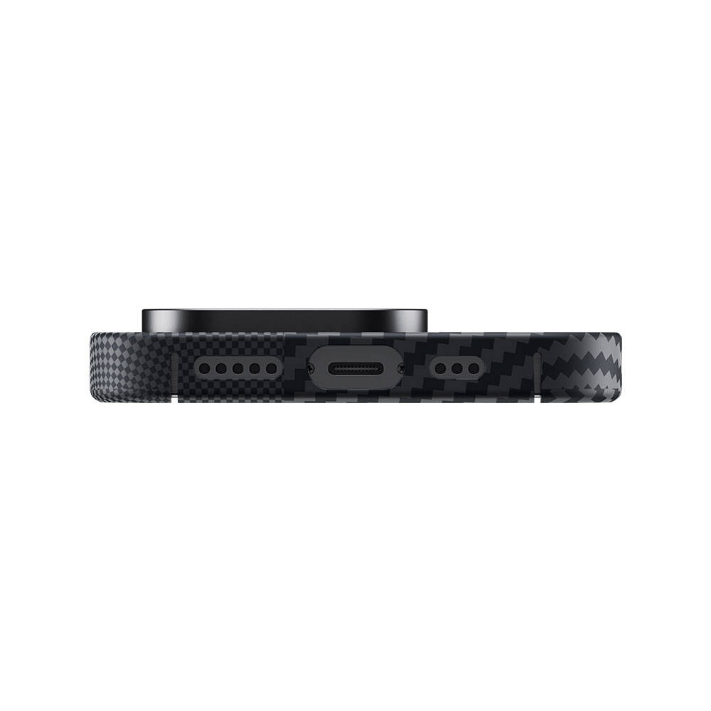 Apple iPhone 14 Pro Max Uyumlu Magsafe Şarj Özellikli Karbon Fiber Benks Montage ArmorAir Kevlar Kapak - 7