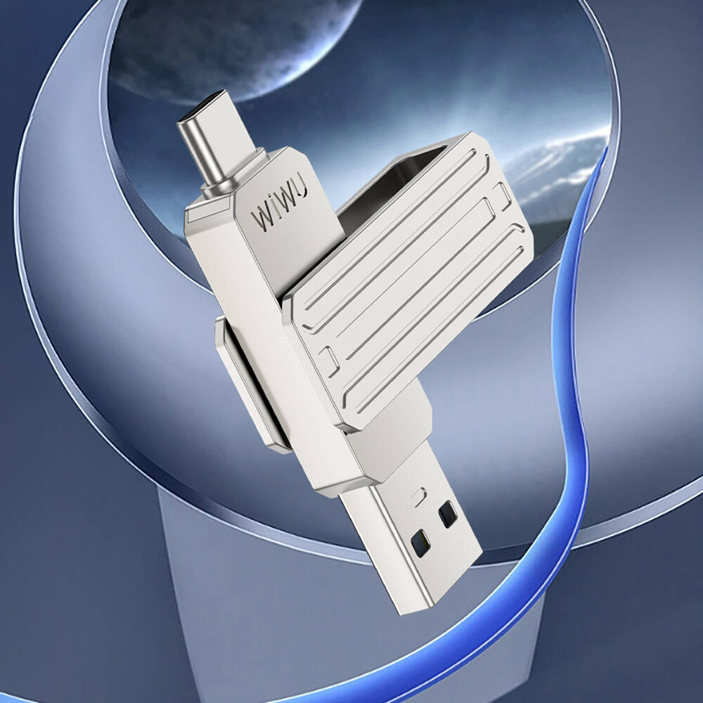 Wiwu Wi-FD001 3in1 USB3.2 Sürücü Disk USB-A + Lightning + Type-C OTG 256 GB - 14
