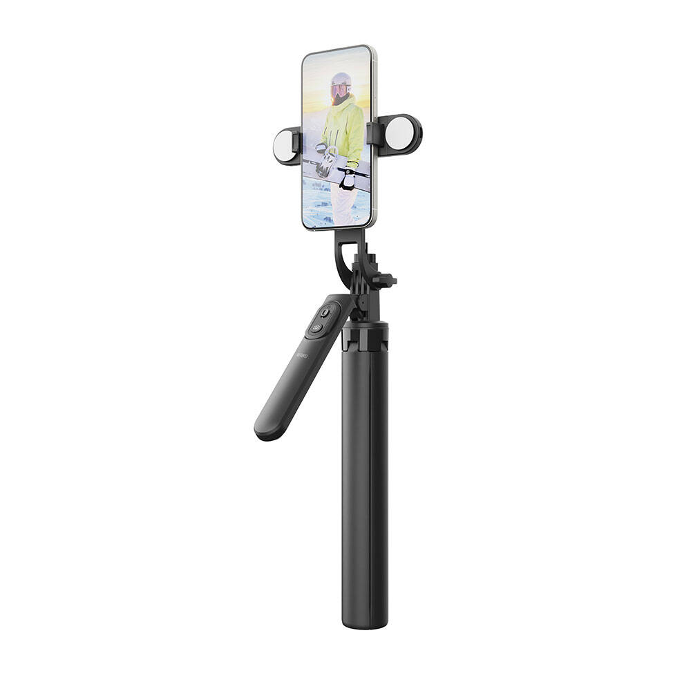 Wiwu Wi-SE012 Canlı Yayın Dolgu Işıklı Teleskopik Tripod ve Selfie Çubuğu - 1