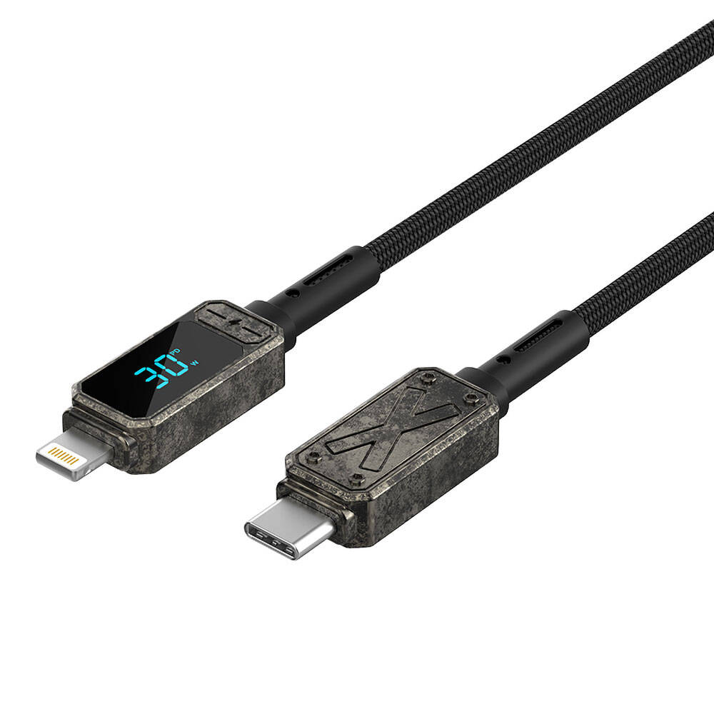 Wiwu Wi-C038 Titan Serisi Lightning to Type-C PD 30W LED Dijital Göstergeli Şarj ve Data Kablosu 1.2M - 2