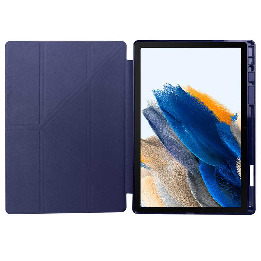 Samsung Galaxy Tab A8 10.5 SM-X200 Uyumlu (2021) Kılıf Zore Tri Folding Kalem Bölmeli Standlı Kılıf - 2