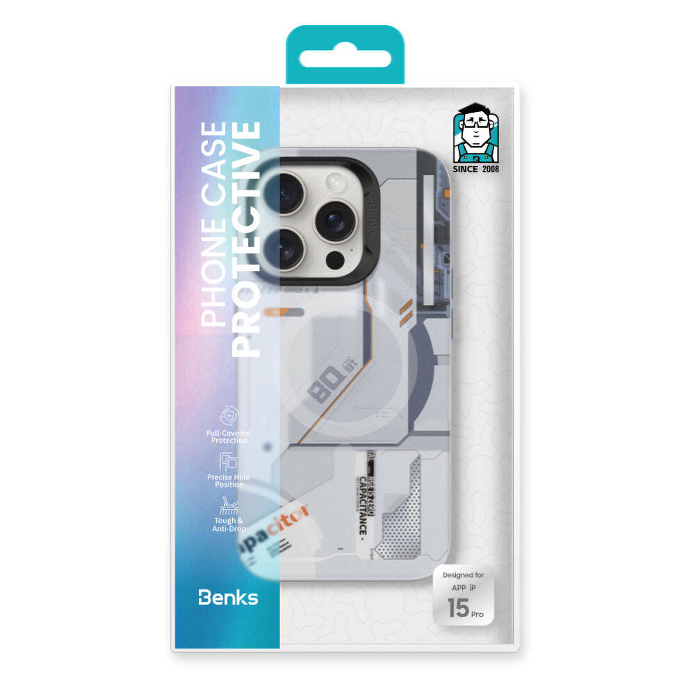 Apple iPhone 15 Pro Max Uyumlu Kılıf MagSafe Şarj Özellikli Mekanik Tasarımlı Benks Perspective Serisi Kapak - 6