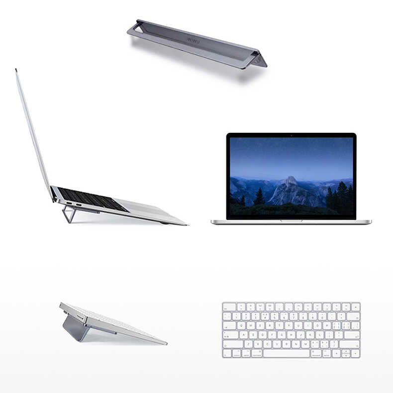 Wiwu S900 Yıkanabilir Yapıştırıcılı Mini Laptop Standı 2 Farklı Yükseklik Ayarı 11-17 inc Uyumlu - 7