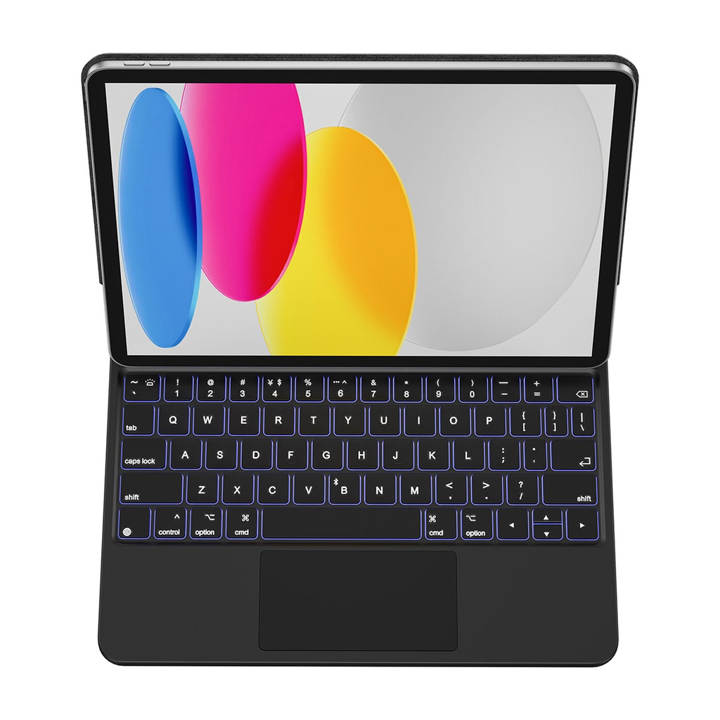 Apple iPad 10.9 2022 Uyumlu (10.Nesil) Klavyeli Kılıf Touchpad Klavye Aydınlatmalı Wiwu KX005 Keyboard - 6