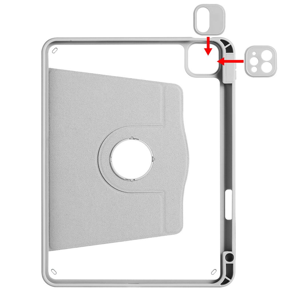 Apple iPad Air 10.9 2022 Uyumlu (5.Nesil) Kılıf Zore Termik Kalem Bölmeli Dönebilen Standlı Kılıf - 5