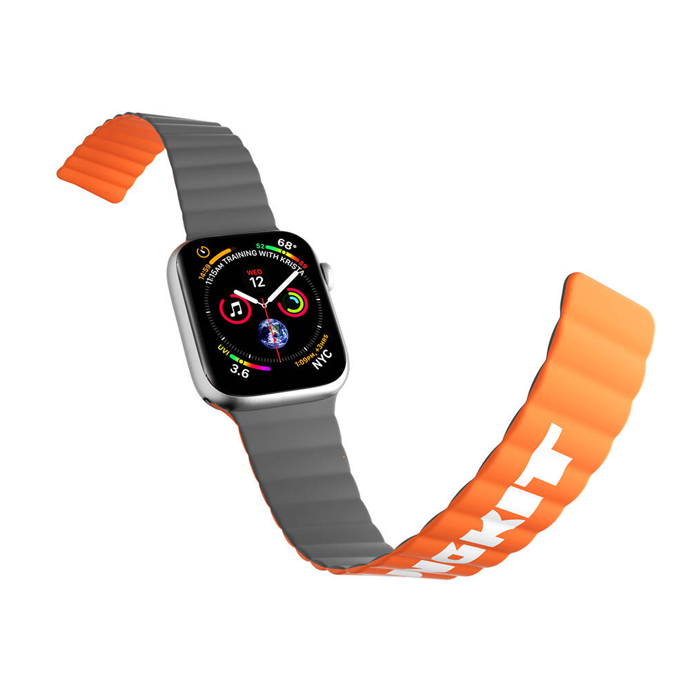 Apple Watch 40mm Uyumlu Kordon Youngkit Classical Magnetik Tak Çıkar Silikon Strap Kayış - 2