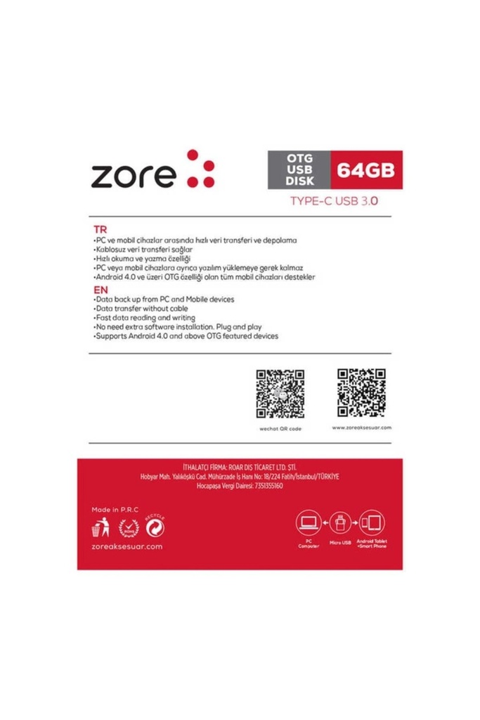 Zore 3.0 Type-C Metal OTG 64 GB