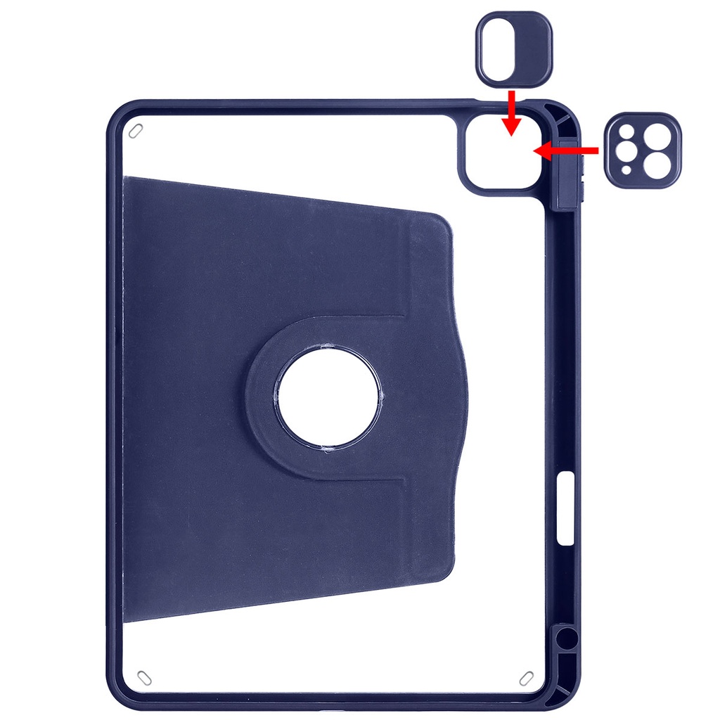 Apple iPad 10.2 (8.Nesil) Uyumlu Kılıf Zore Termik Kalem Bölmeli Dönebilen Standlı Kılıf - 5