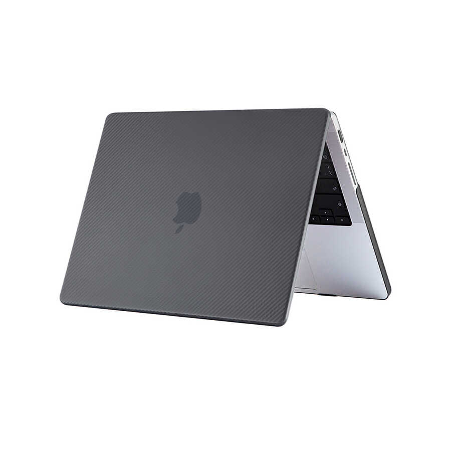 Apple Macbook Pro 14.2 2023 A2779 Uyumlu Zore MSoft Carbon Fiber Tasarımlı Kapak - 1