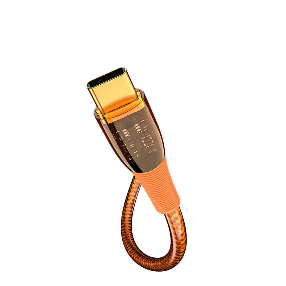Recci RTC-P19CC Amber Serisi Type-C to Type-C PD 100W Şeffaf Tasarım Şarj ve Data Kablosu 1.5M - 1