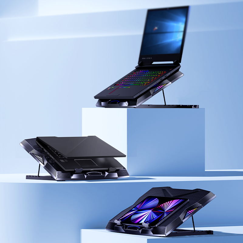 Benks SR08 11 Fanlı RGB Led Işıklı Soğutucu Laptop Standı - 5