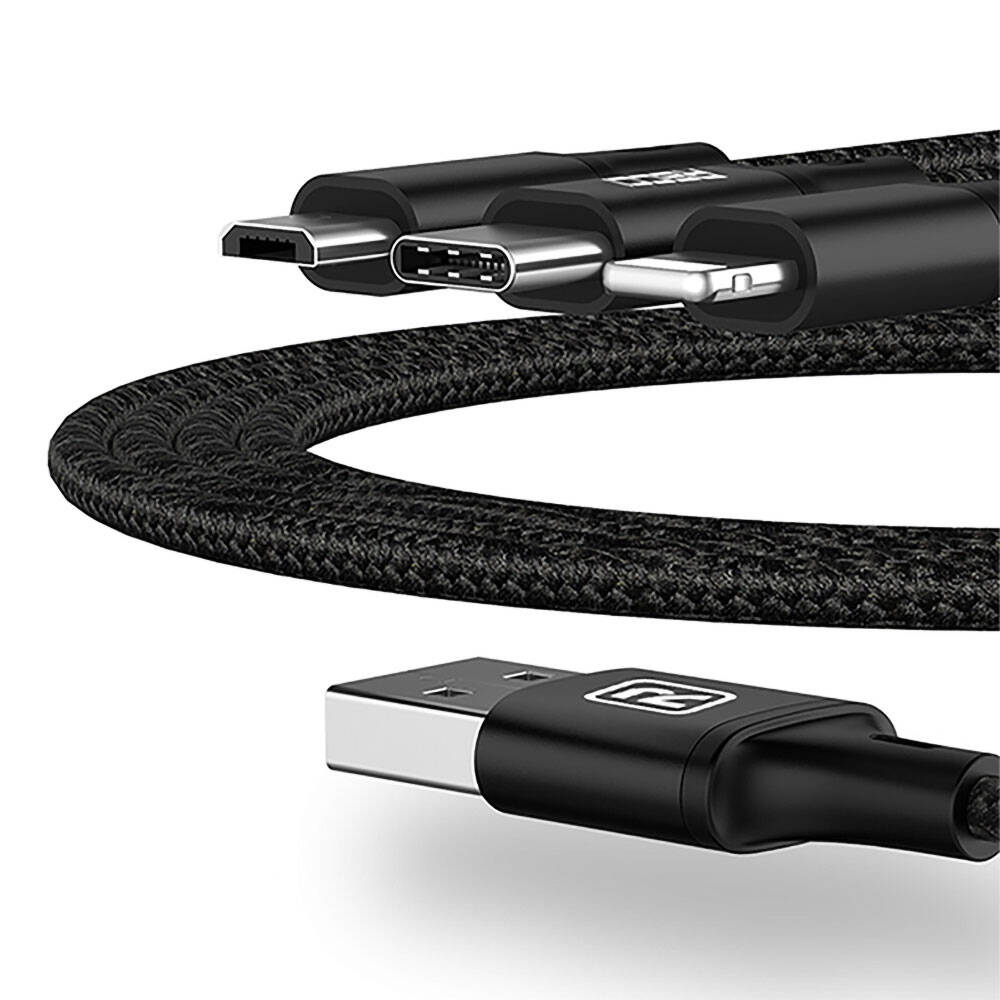 Recci RCS-D120 Fast Wind Serisi 3in1 USB-A to Lightning – Type-C – Micro Şarj ve Data Kablosu 1.2M - 7