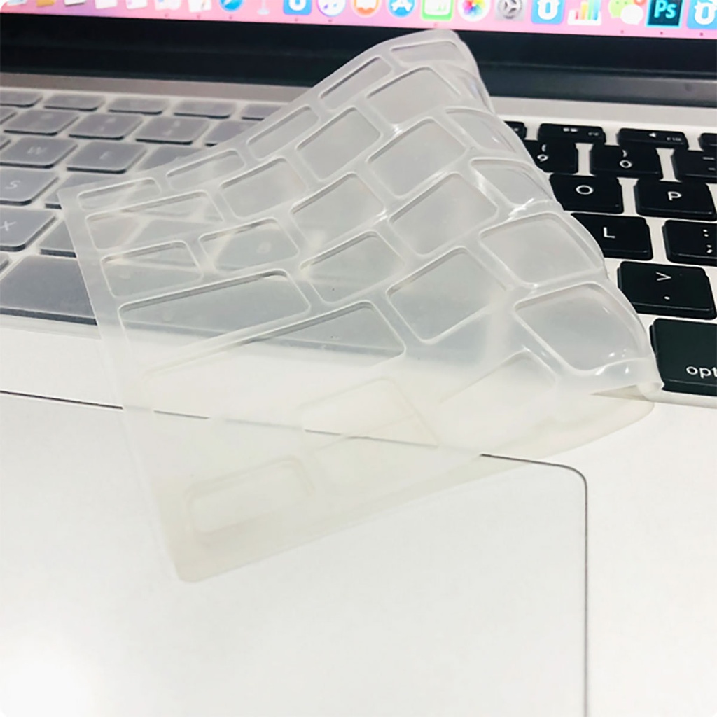Apple Macbook 13' Pro Touch Bar A1706 Uyumlu Zore Klavye Koruyucu Transparan Buzlu Silikon Ped - 3
