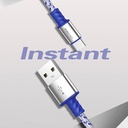 Recci RTC-N33C Instant Serisi USB-A to Type-C 3A Hızlı Şarj Özellikli Şarj ve Data Kablosu 2M - 3
