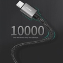 Recci RTC-P08CC Type-C to Type-C PD 100W 5A Hızlı Şarj Naylon Örgü Tasarım Şarj ve Data Kablosu 1.5M - 5
