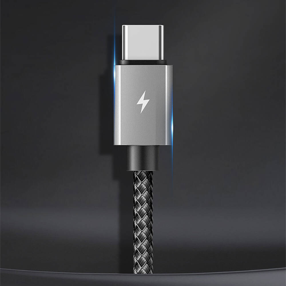 Recci RTC-P08CC Type-C to Type-C PD 100W 5A Hızlı Şarj Naylon Örgü Tasarım Şarj ve Data Kablosu 1.5M - 6